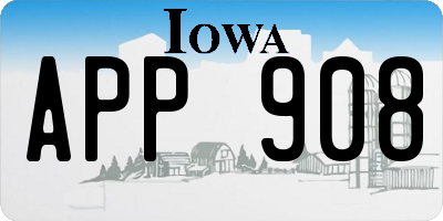IA license plate APP908
