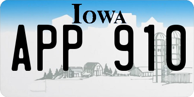 IA license plate APP910