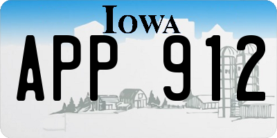 IA license plate APP912