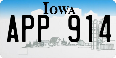 IA license plate APP914