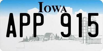 IA license plate APP915