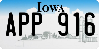 IA license plate APP916