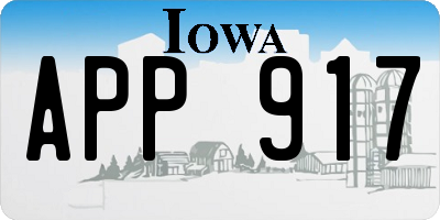 IA license plate APP917