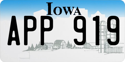 IA license plate APP919