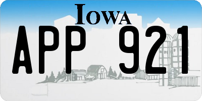 IA license plate APP921