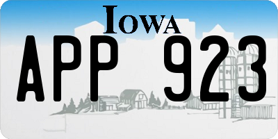 IA license plate APP923