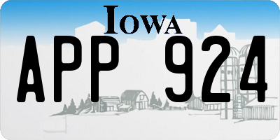IA license plate APP924