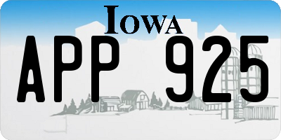 IA license plate APP925