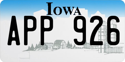 IA license plate APP926