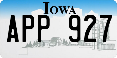 IA license plate APP927