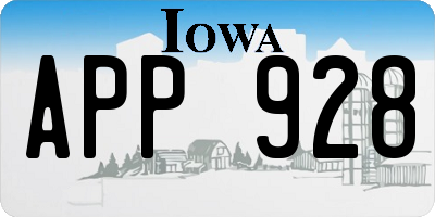 IA license plate APP928