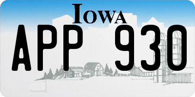 IA license plate APP930
