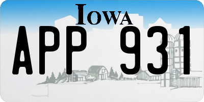 IA license plate APP931