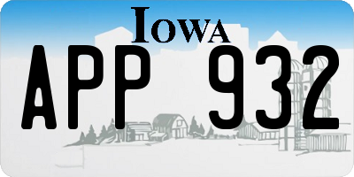 IA license plate APP932
