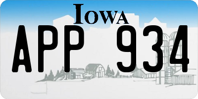 IA license plate APP934
