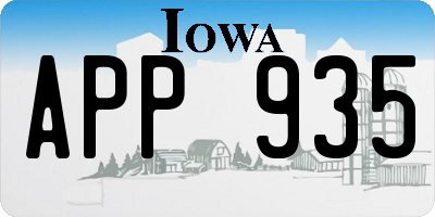 IA license plate APP935