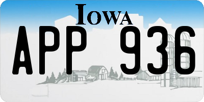 IA license plate APP936