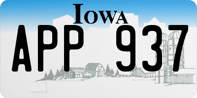 IA license plate APP937