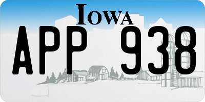 IA license plate APP938