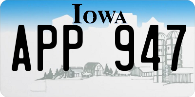 IA license plate APP947