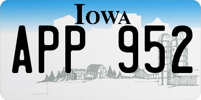 IA license plate APP952