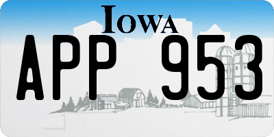 IA license plate APP953
