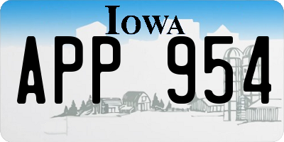 IA license plate APP954