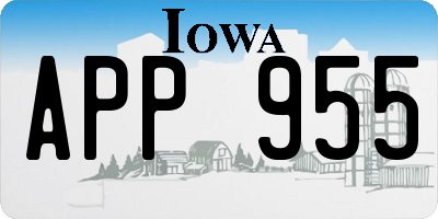 IA license plate APP955
