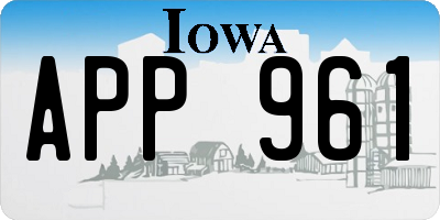 IA license plate APP961