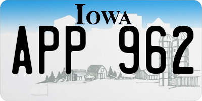 IA license plate APP962