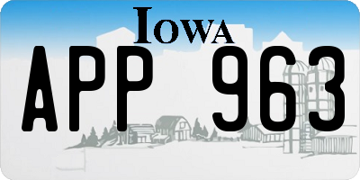 IA license plate APP963