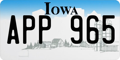 IA license plate APP965