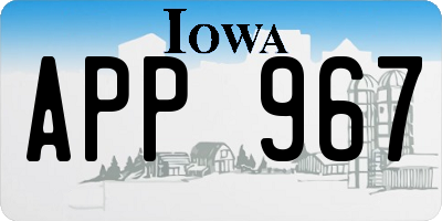 IA license plate APP967