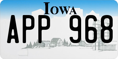 IA license plate APP968