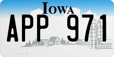 IA license plate APP971