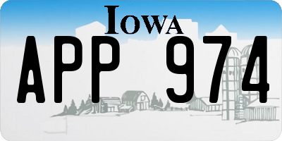 IA license plate APP974