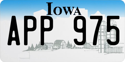 IA license plate APP975