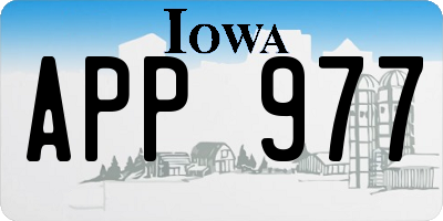 IA license plate APP977