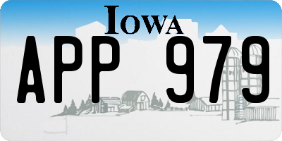 IA license plate APP979