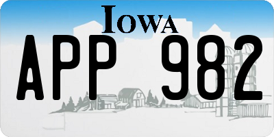 IA license plate APP982