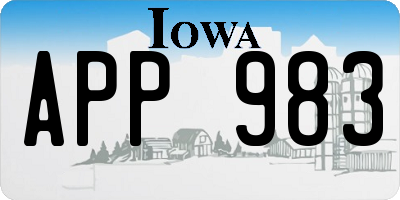 IA license plate APP983