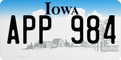 IA license plate APP984