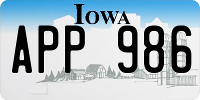 IA license plate APP986