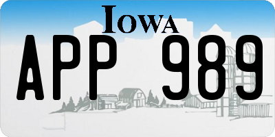 IA license plate APP989