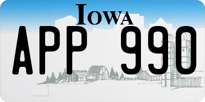 IA license plate APP990