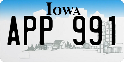 IA license plate APP991