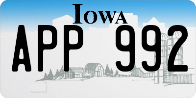 IA license plate APP992