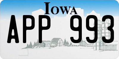 IA license plate APP993