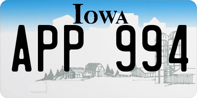 IA license plate APP994
