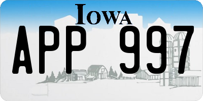 IA license plate APP997